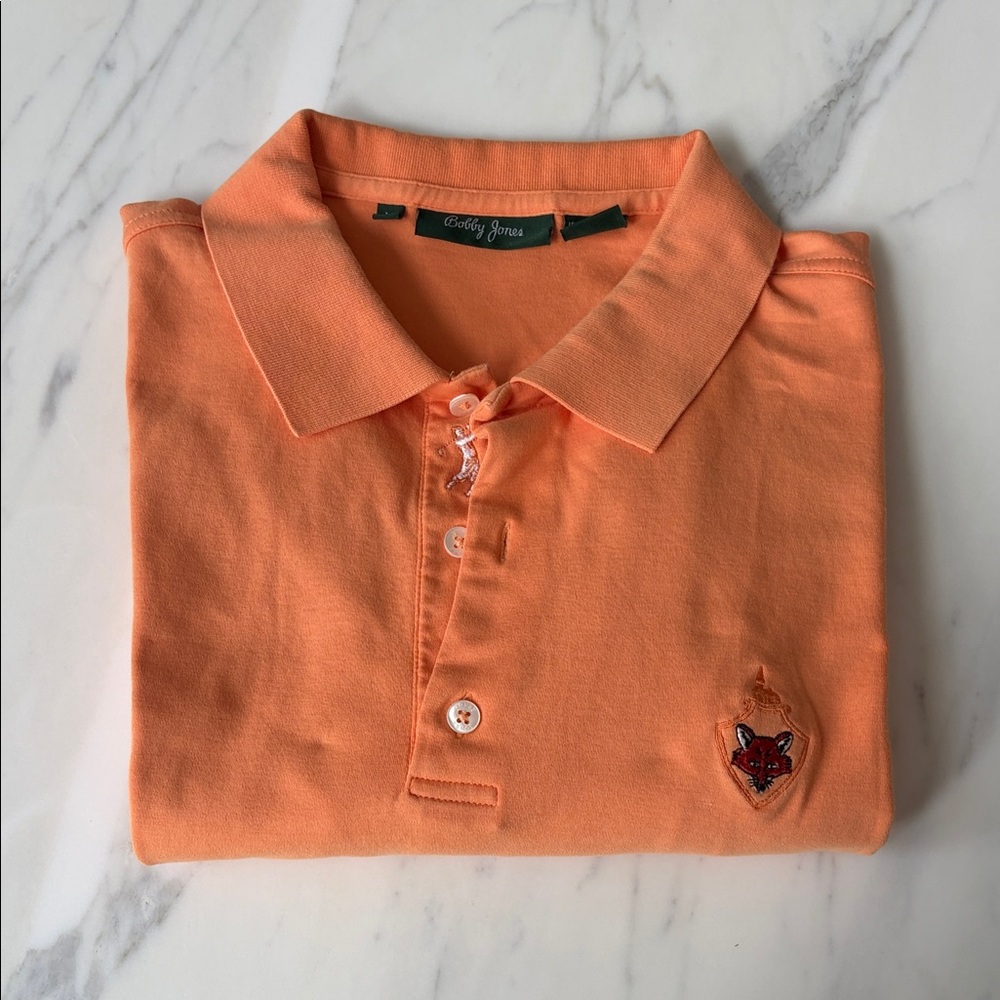 Bobby Jones Orange Polo with Fox Emblem